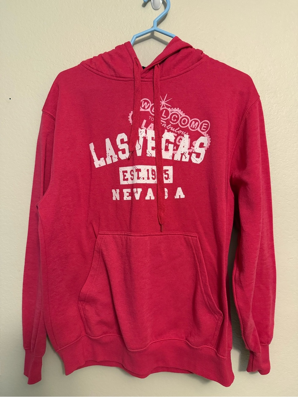 Las Vegas Red Hooded Pullover Sweatshirt